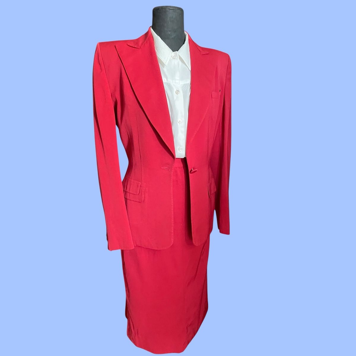 Completi & Tailleur: 1940s Art Deco vintage red suit gabardine blazer skirt Ameri – Usato da Zürich venduto da MISSYS-WONDERBAG 7