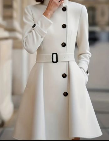 Womens Slim-fit Trench Coat. Size S, height 165-170