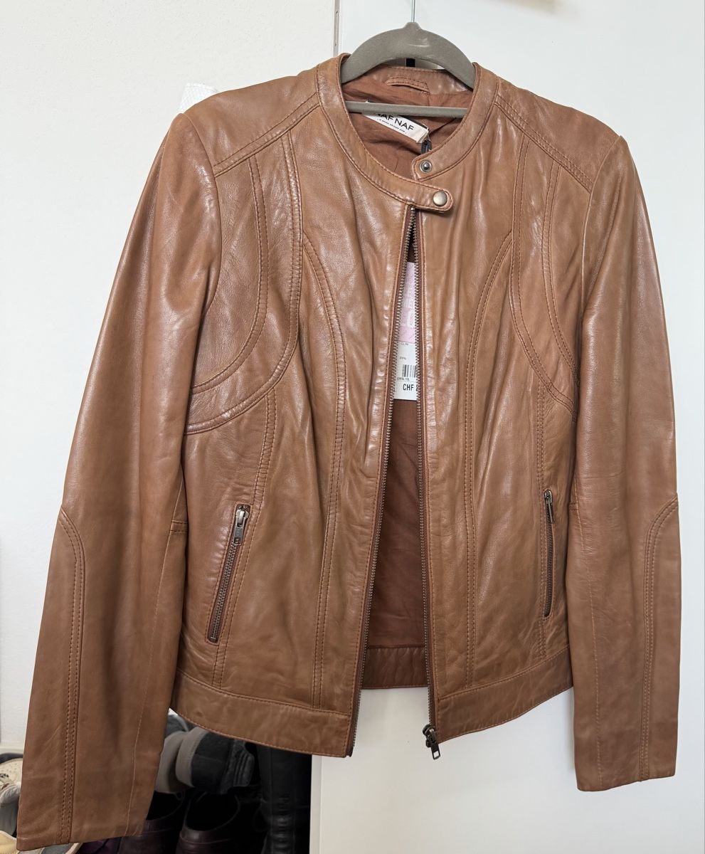 Nafnaf Giacche: Neue Lederjacke von Naf Naf, Grösse 36 – Nuovo e nell'imballaggio originale da Zürich venduto da Sunset69 2