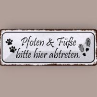 🔥 PFOTEN & FÜSSE Blechschild Katze/Hund 🎀 27x10cm OVP🔥