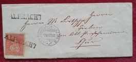 Brief - Alpnacht 1870 - mit Stabstempel/ Bahnpoststempel