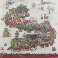 Serviette  christmas train (w505) 2Stk.