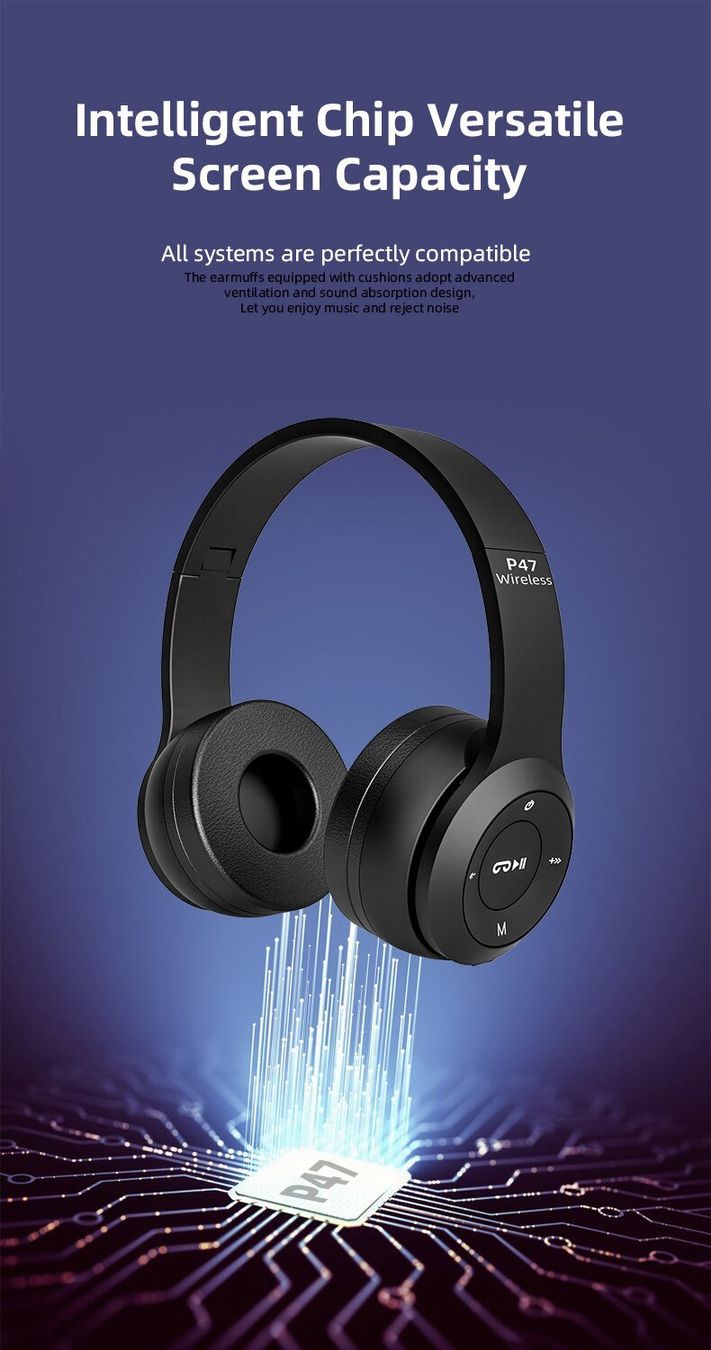 Cuffie: Casque Bluetooth Stéréo P47 sans/avec fil, support micro SD – Nuovo (secondo la descrizione) da Gland venduto da Electr0ventes 4