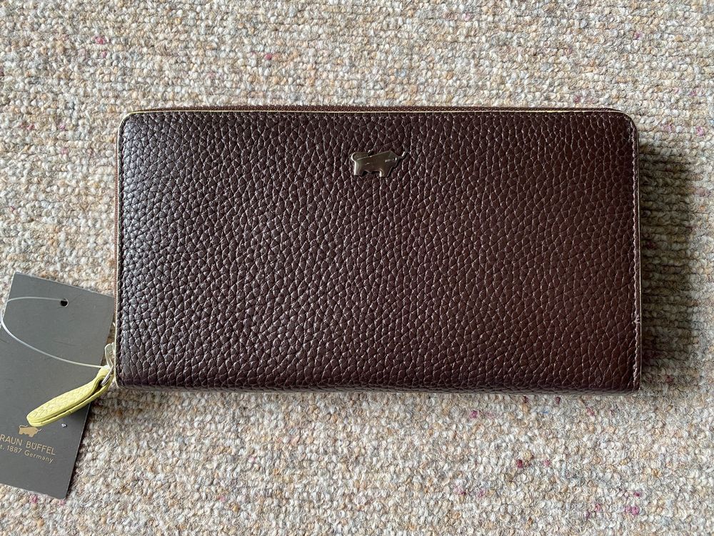 Neues Braun Büffel Leder Portemonnaie, Damen, braun (Neu und