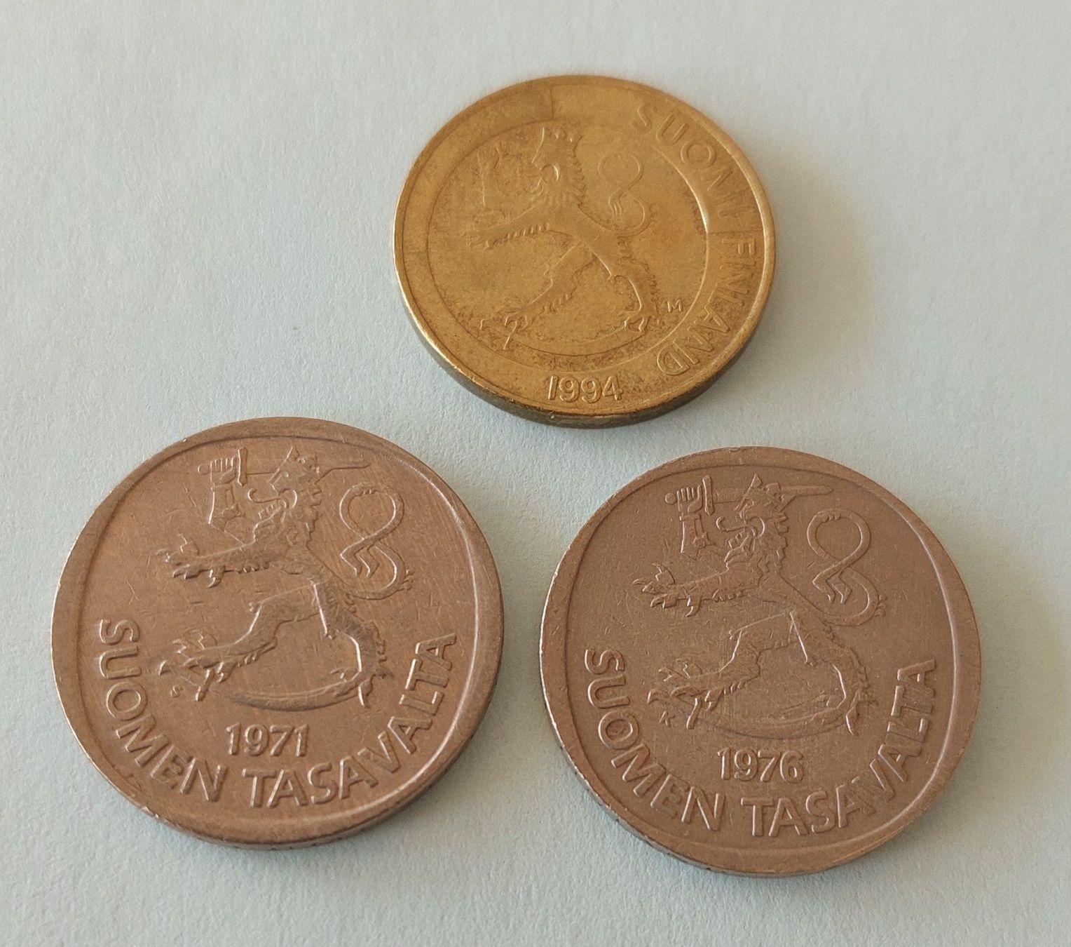 Tutti le monete: Finlande 1 markka de 1971-76-94 – Usato da Lutry venduto da Rala73 1