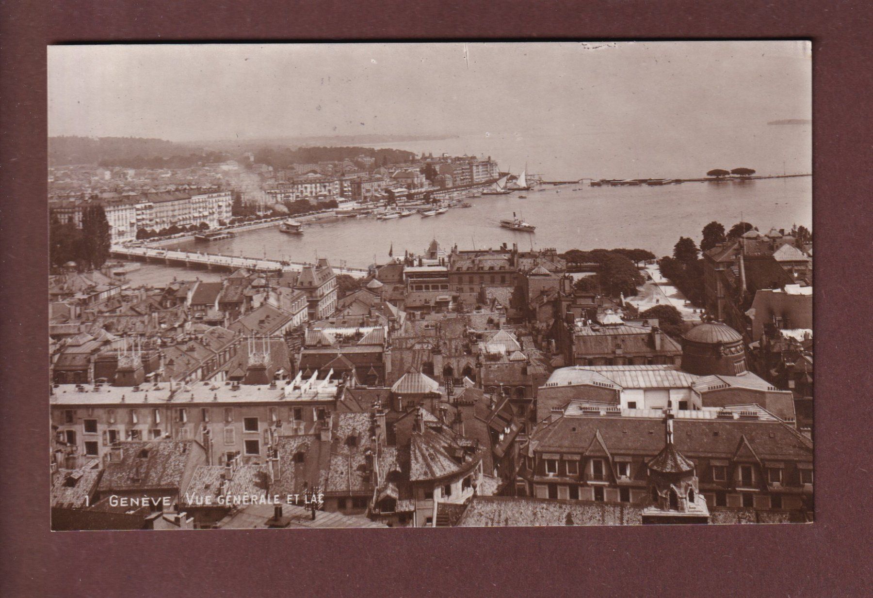 Ansichtskarten: GENEVE - Vue partielle - 1925 – Gebraucht aus Pully von nicecards