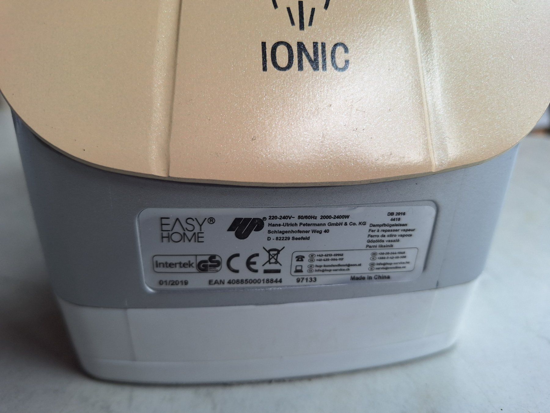 Ferri da stiro: IONIC DAMPFBÜGELEISEN EASY HOME – Nuovo (secondo la descrizione) da Huttwil venduto da Kunterbuntli 5
