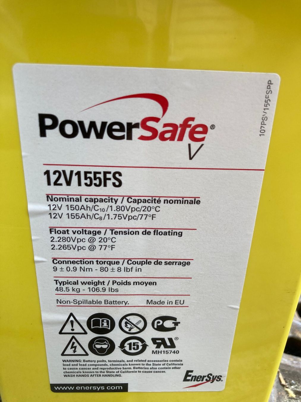 Accus & piles: PowerSafe Notstrombatterie 12V155FS 155Ah – D'occasion à Dielsdorf par Textron 4