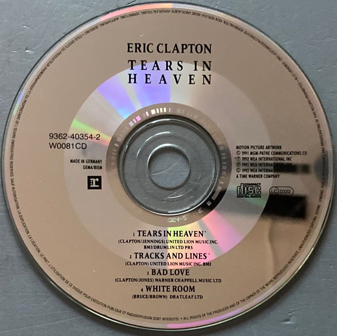 CDs: ERIC CLAPTON - TEARS IN HEAVEN – Gebraucht aus Poliez-Pittet von Newtown-Records 1