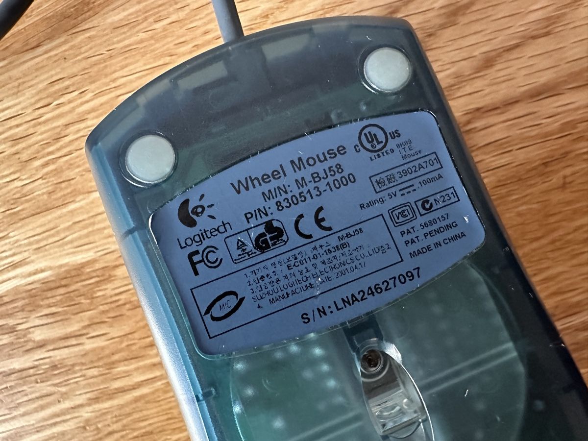 Logitech Mouse: Ab1CHF - Logitech USB Wired Wheel Mouse M-BJ58 – Usato da Lausanne venduto da brixton 4