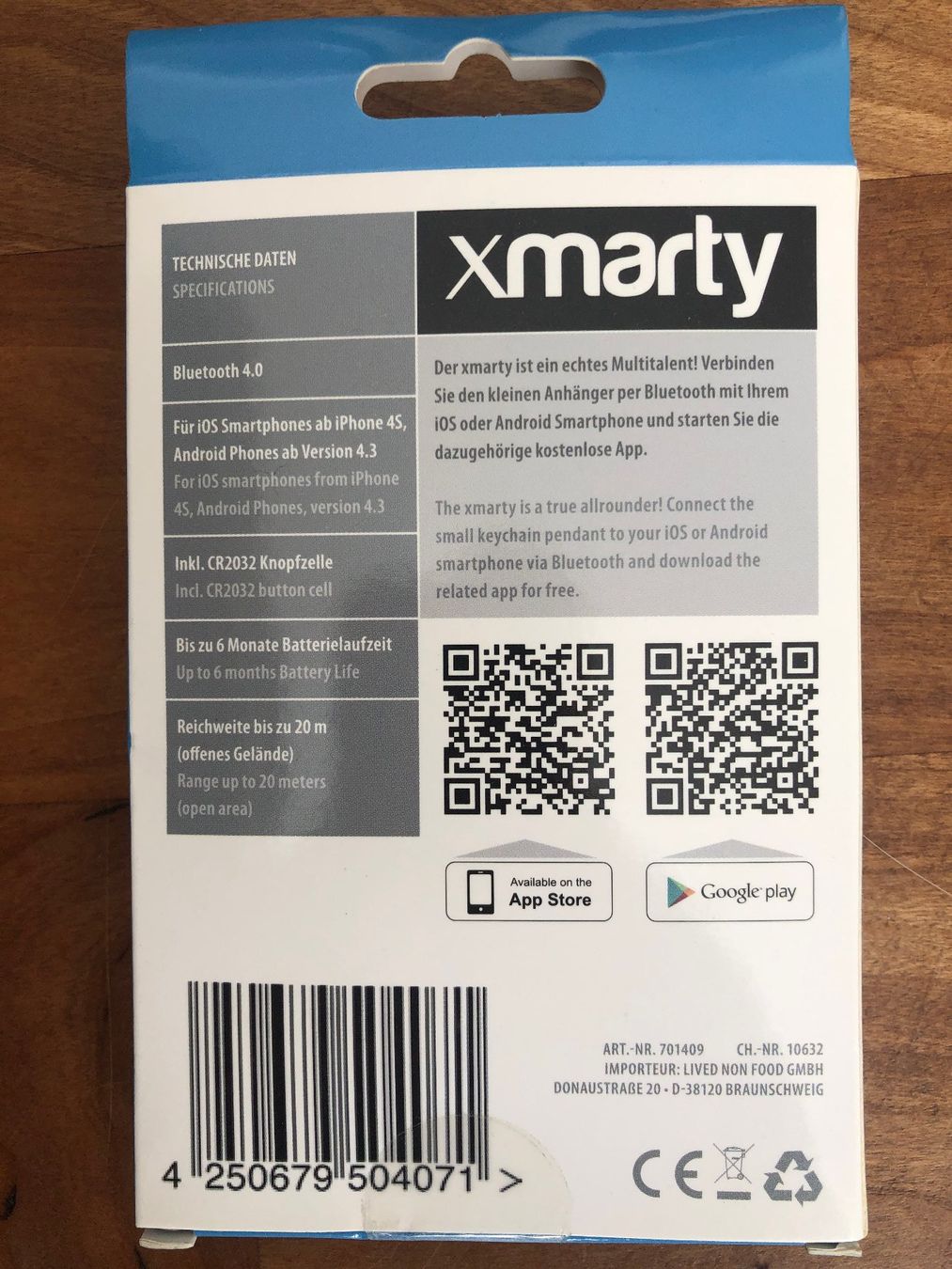 Portachiavi: Bluetooth Schlüsselfinder XMarty originalverpackt neu – Usato da Muri b. Bern venduto da Buppalina 1