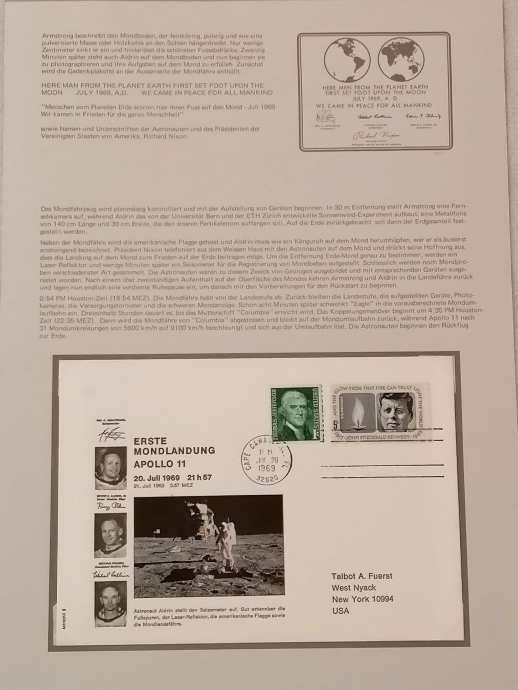 Tutti i francobolli: Apollo 11 + 12 Briefe / Briefmarken mit Startdatums Stempel – Usato da Wangen an der Aare venduto da Ute 4