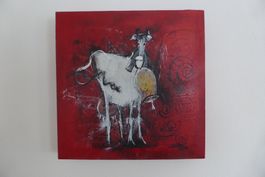 Kunst - Vreni Netzer - Original Kuhbild - Oel auf Leinwand