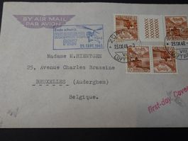 23.IX.48., HELIKOPERPOST MIT 2 KEHRDRUCKEN K37/S55 FIRST DAY