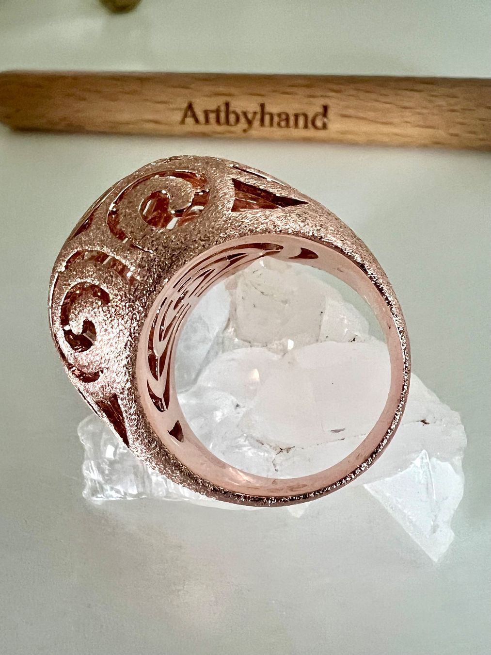 Anelli: Statement Ring Roségolden Spiral Design durchbrochen Gr. 62 – Usato da Ruswil venduto da artbyhand 6