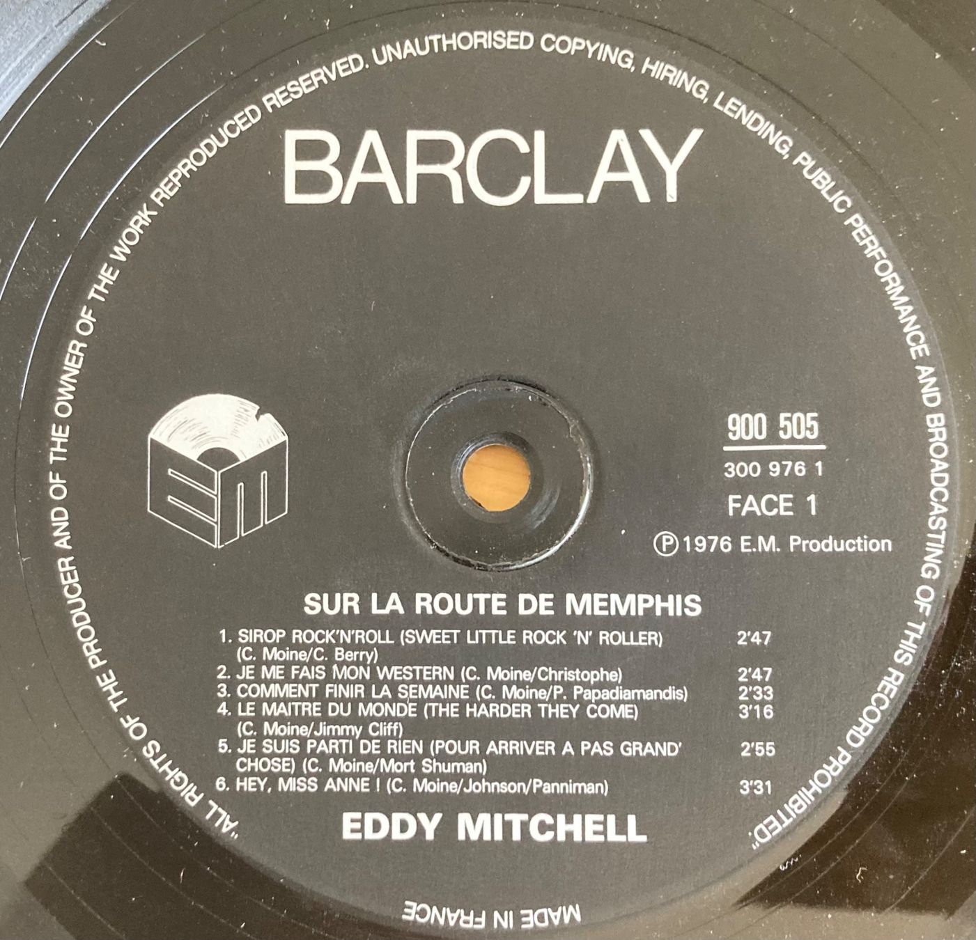 Dischi in vinile: EDDY MITCHELL - SUR LA ROUTE DE MEMPHIS – Usato da Poliez-Pittet venduto da Newtown-Records 2