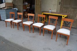 6 gleiche Biedermeierstühle antik still