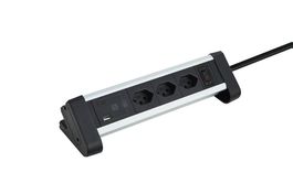 ALU DESKTOP USB-C 3xT13, 1x USB-C / 1x USB-A max. 3.4A
