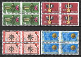 Viererblockserie 316 - 319 gestempelt ET Bern 15.3.1954