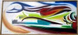 Titel: Ercole Saviane Ölbild „Movimenti in Curve“ 1961