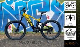 FREY M560. Sehr kräftiges Fully Ebike mit 500W Motor. 45kmh