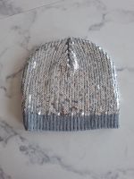 Damen Mütze mit Pailletten, grau
