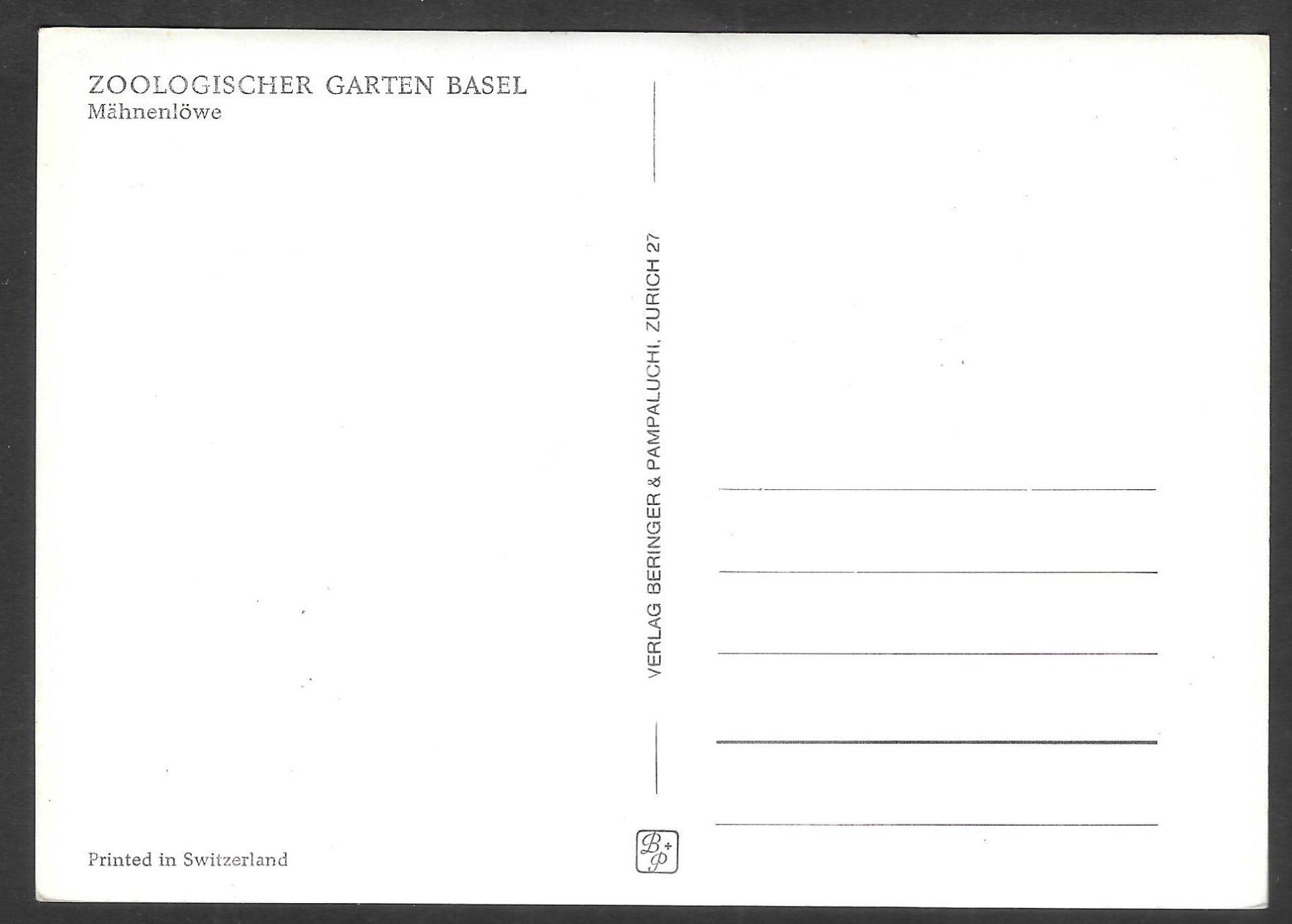 Cartoline postali: Zoologischer Garten Basel Mähnenlöwe – Usato da Olten venduto da clotaldi 1