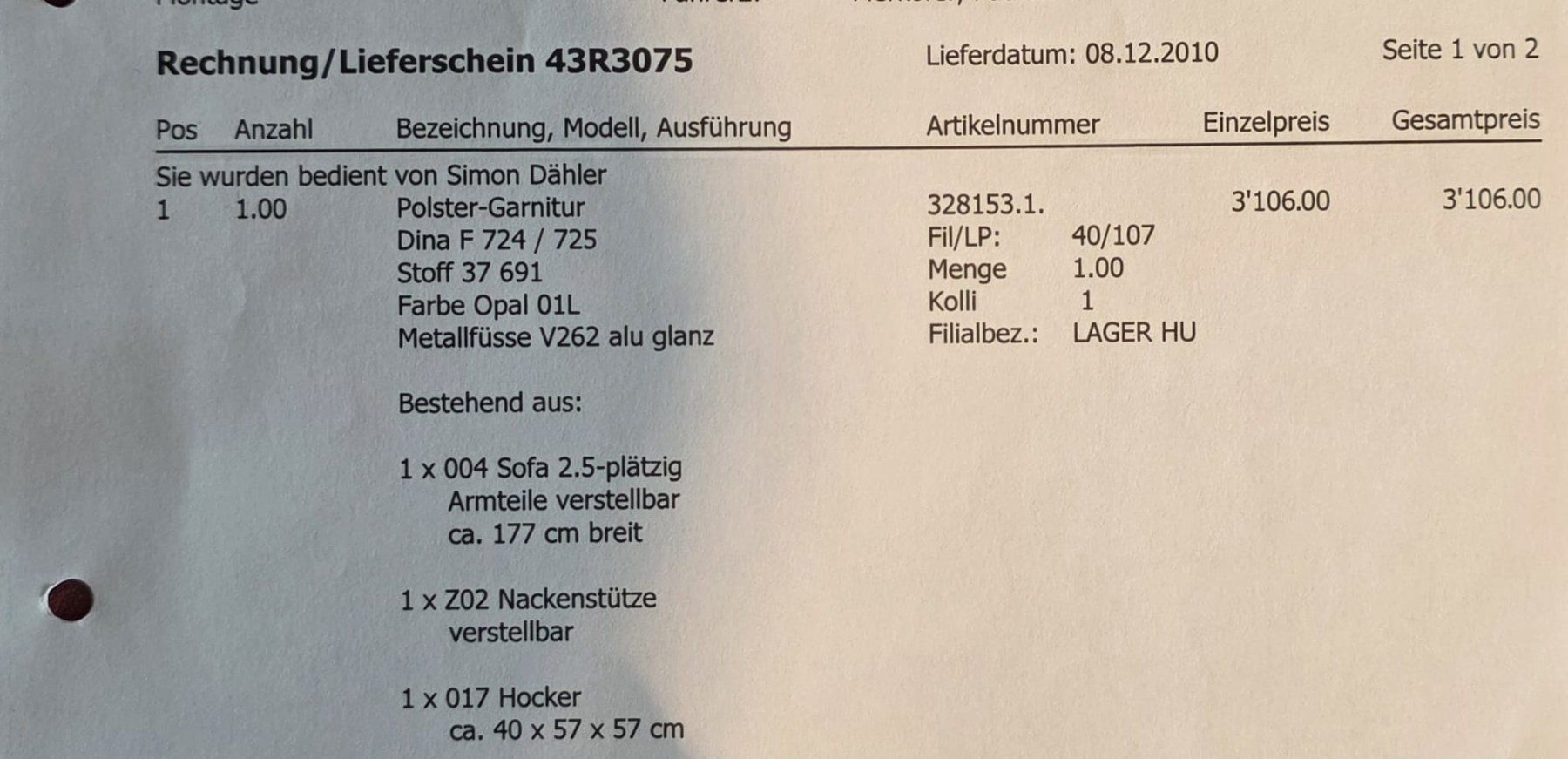Sofas: Hochwertiges Designer-Sofa mit Hocker – D'occasion à Niederbuchsiten par B_Marchand 3