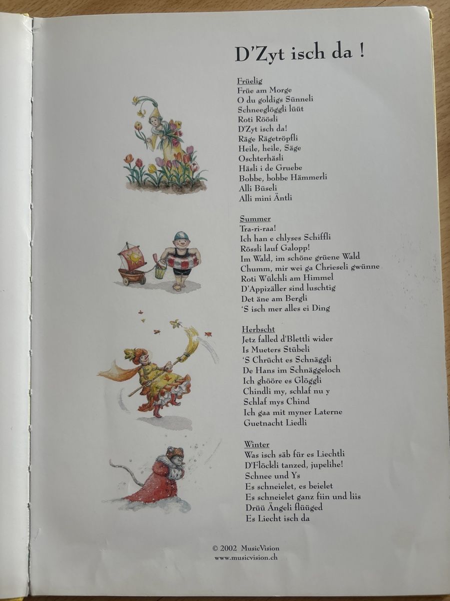 Bücher: Schweizer Kinderlieder: D'Zyt isch da! 🎶 Buch – Gebraucht aus Zermatt von Tinasvoyage 3