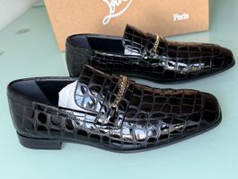 CHRISTIAN LOUBOUTIN MJ Moc Alligator Embossed Loafer 41 NEUE