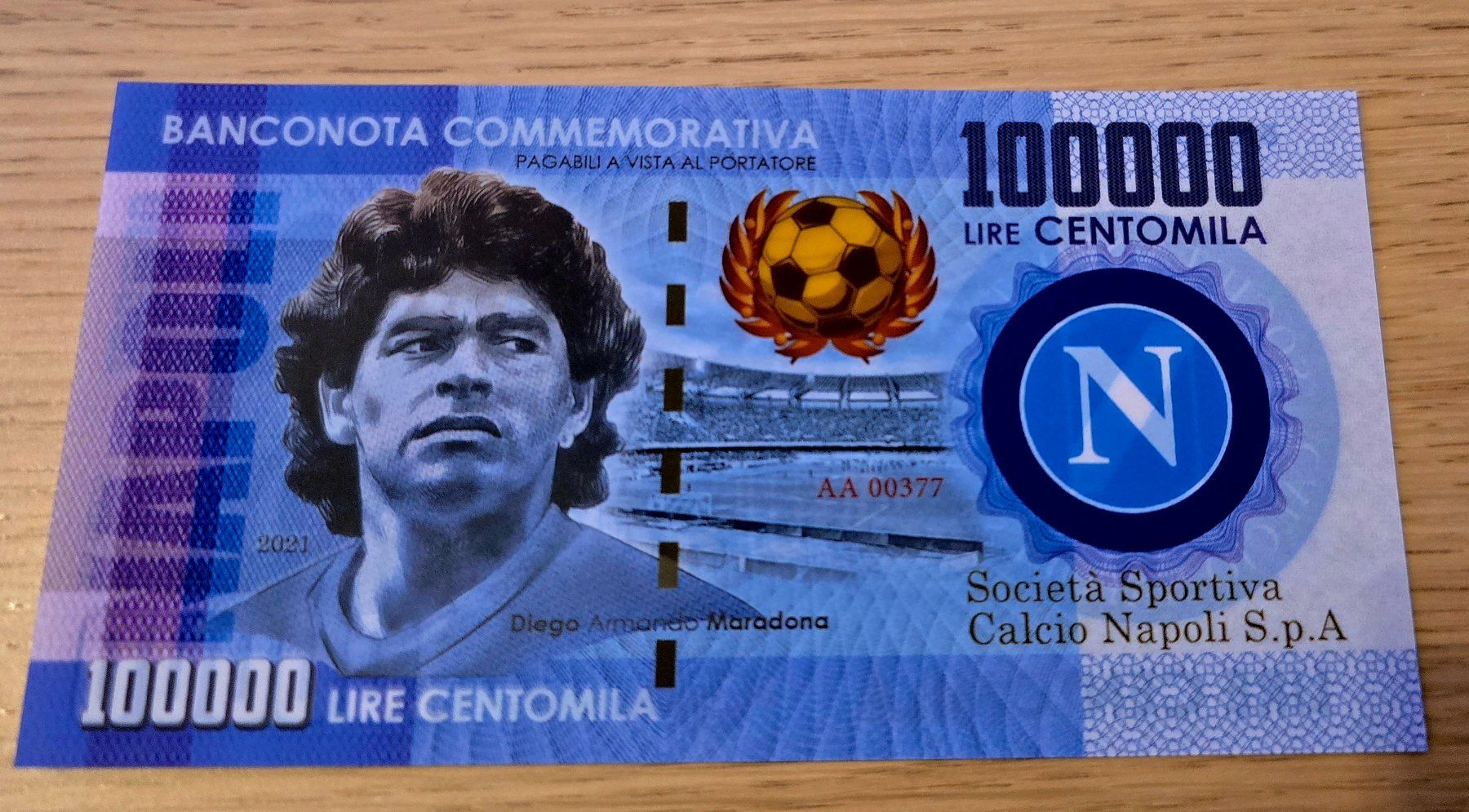 Banconote: Diego Maradona - Banknote Napoli – Nuovo e nell'imballaggio originale da Rotkreuz venduto da Titotesla