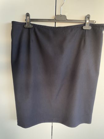 Rock/Jupe blauschwarz Gr. 48 Wolle mit Innenfutter