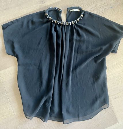 Uterqüe Bluse, Schwarz, Gr. S, Festlich✨