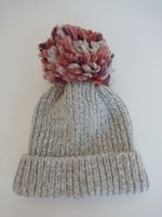 Damen Bommel Mütze von Reserved - One Size Grau Altrosa