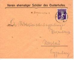 Brief, Verein ehemaliger Schüler des Custerhofes 1915 Azmoos