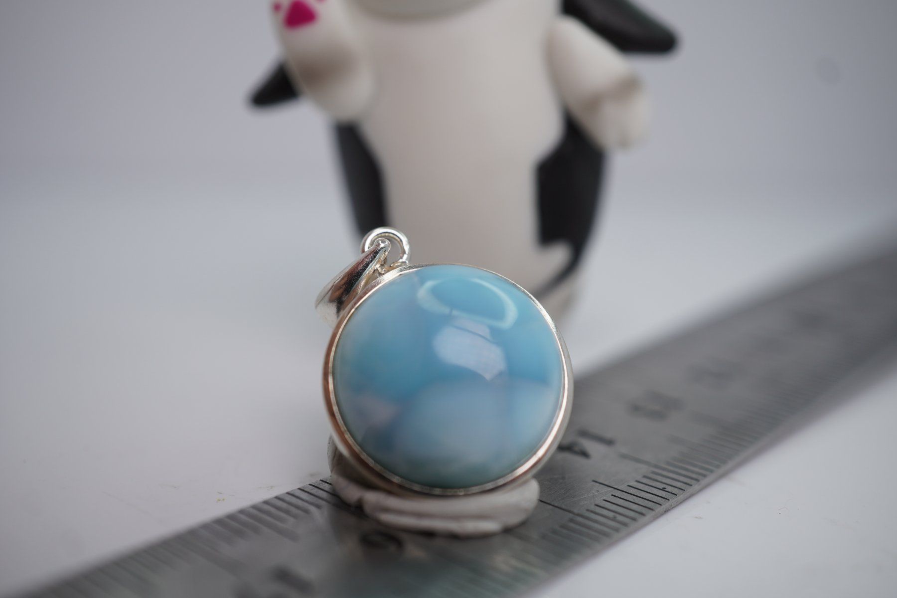 Ciondoli: Larimar Rund    Silber 925 Silber  Anhänger – Nuovo e nell'imballaggio originale da Eschenbach SG venduto da topstone 6