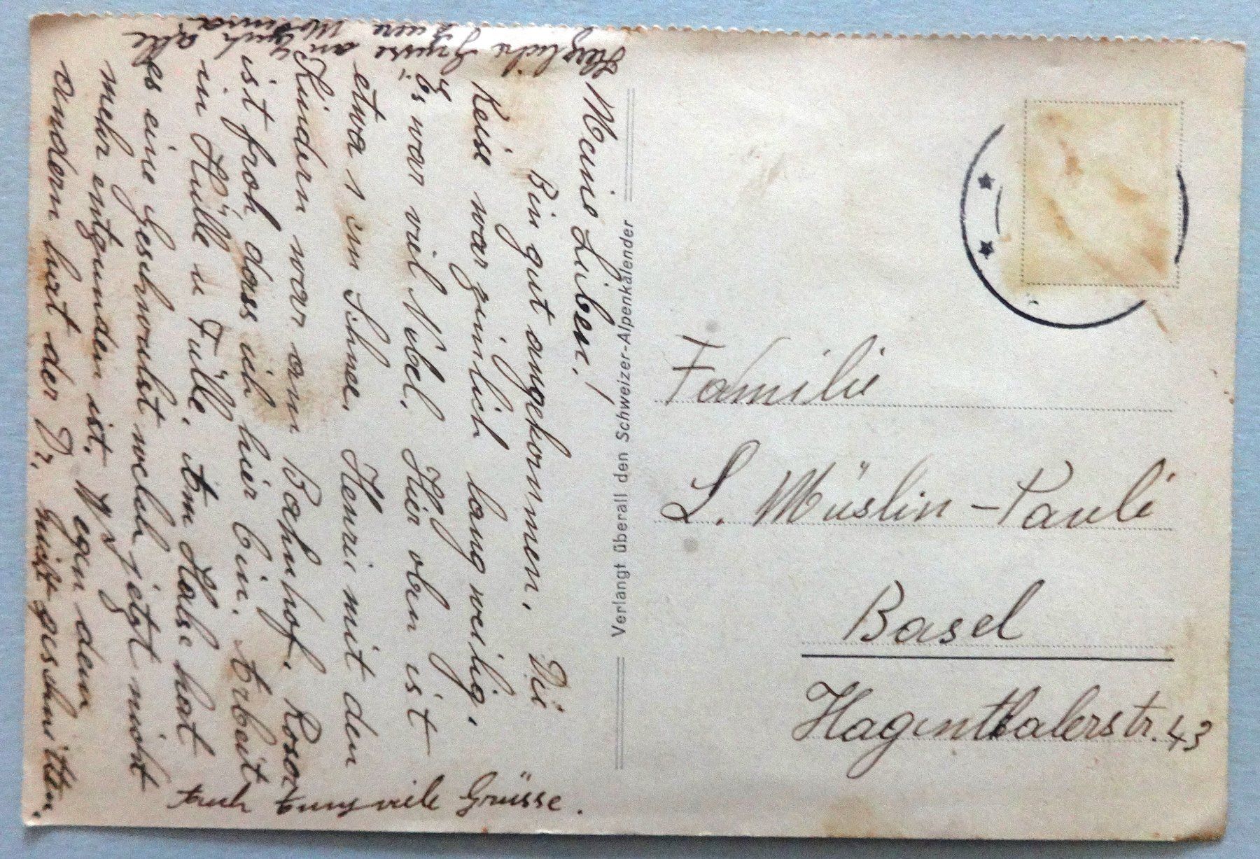 Cartoline postali: Hasliberg, Blick auf Rosenlauigletscher – Difettoso da Fétigny venduto da Billy2miny 1