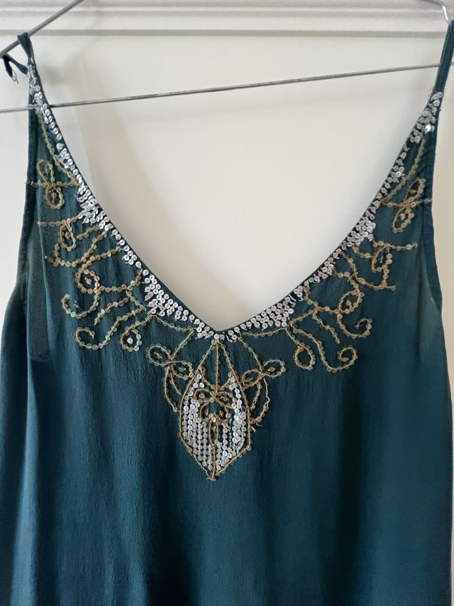 Maje Vestiti: Robe Maje 100% Soie T2 Unique Perles & Sequins Été Chic – Usato da Territet venduto da miryamv