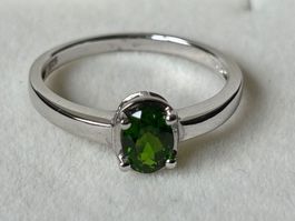 Crhomdiopsid Silber Ring, Gr. 59, NEU
