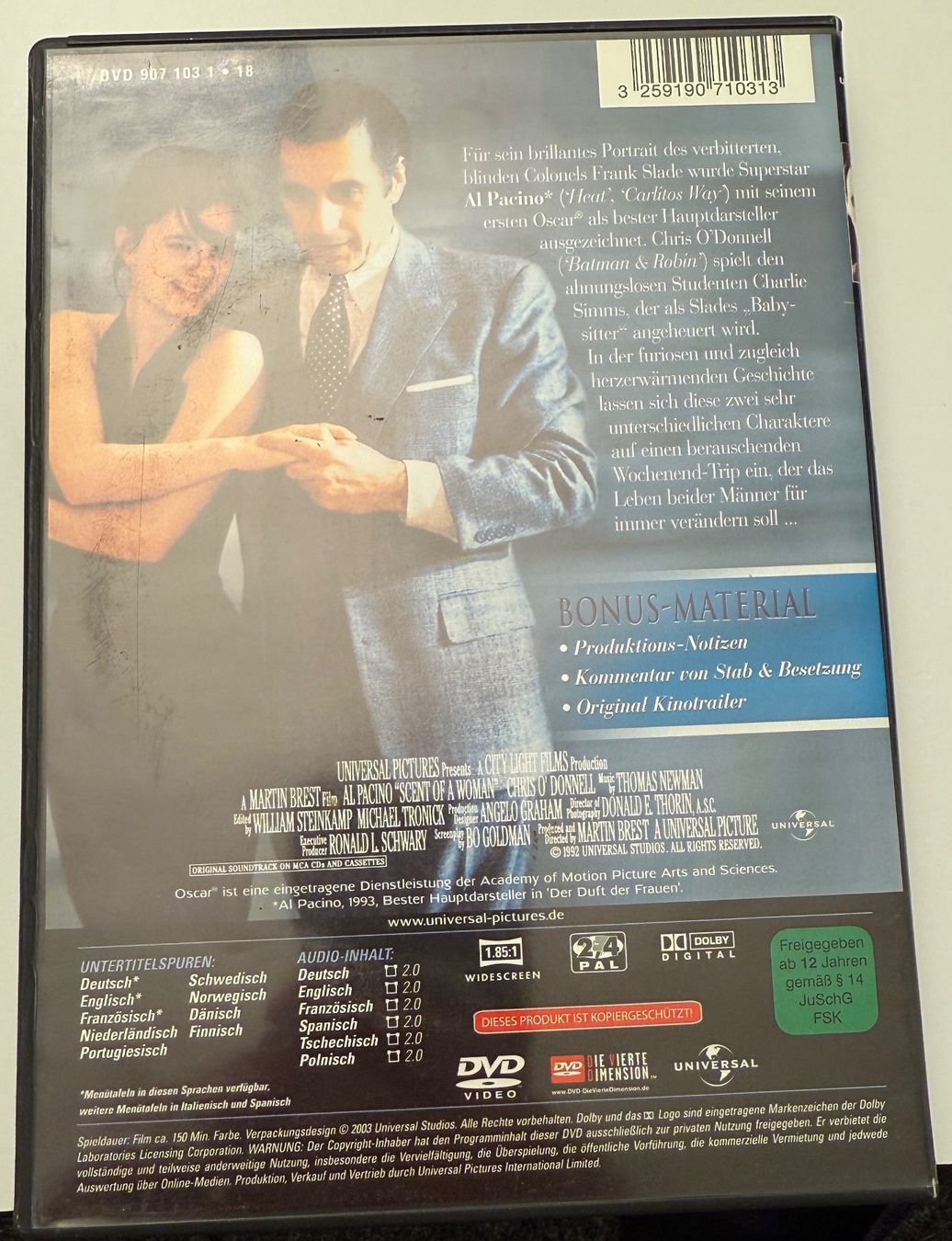 Tutti i DVDs: Der Duft der Frauen – Usato da Zürich venduto da guybrushth82 1