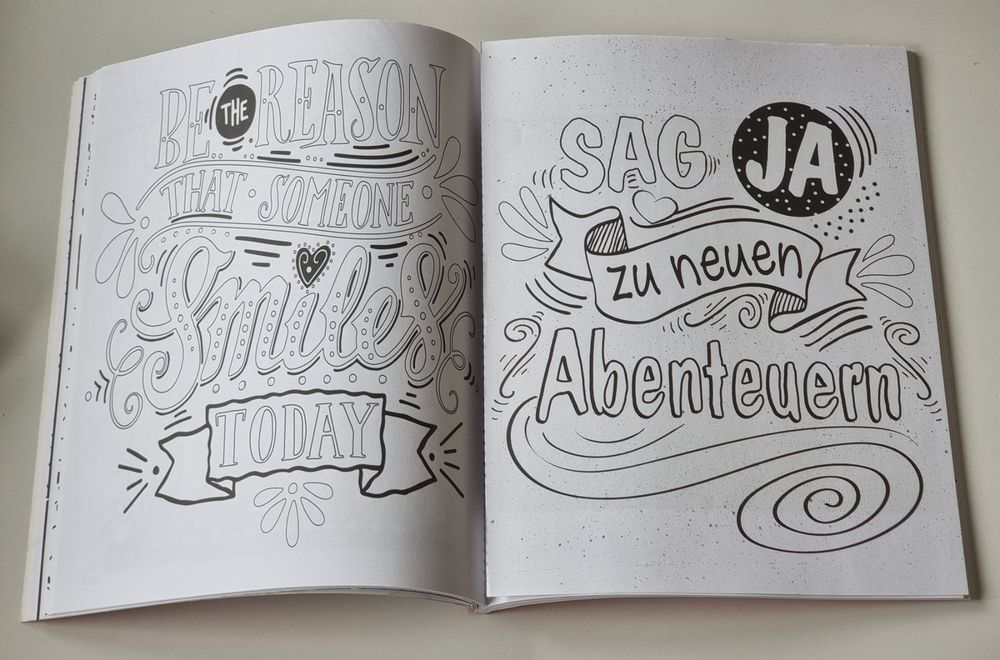HANDLETTERING Vorlagen / Sprüche zum Ausmalen für Erwachsene Kaufen