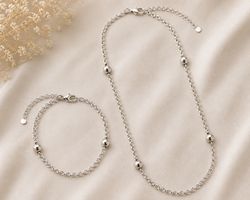 ✨ Ensemble collier & bracelet argenté – NEUFS – style élégan