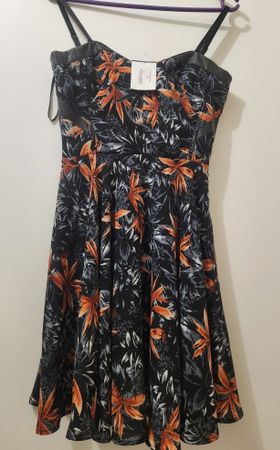 Robe The Kooples imprimé floral gris et orange taille S( XS)