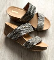 NEU 🩷 Gr 40 bequeme Sandale grau mit Keilabsatz