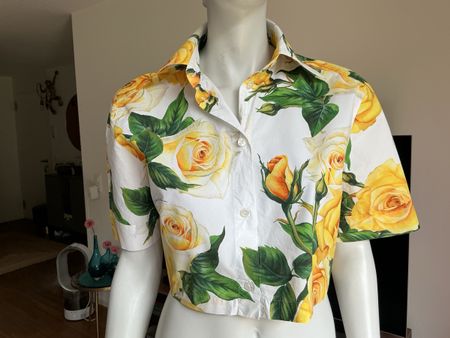 Dolce & Gabbana Bluse Rosen Muster (Grösse 42 )Baumwolle