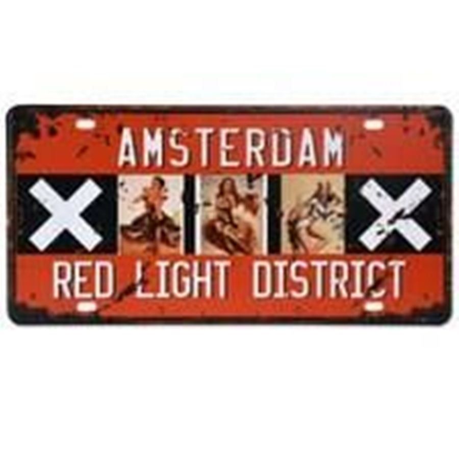 Ecriteaux: License Plate NR-Schild.-AMSTERDAM RED LIGH – Neuf avec emballage d'origine à Rupperswil par big-one-sale