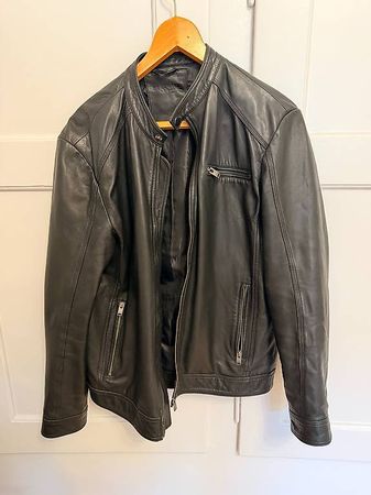 Lederjacke Selected Homme Schwarz Gr. M