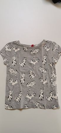 T-Shirt, Gr.116, grau mit Katzenprint, Top Zustand