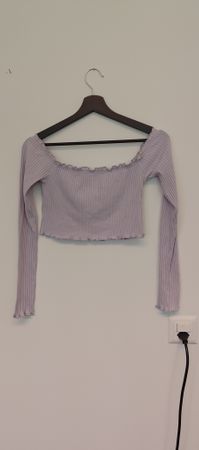 NLY Trend Ribbed Crop Top, Lilac Purple, Size M