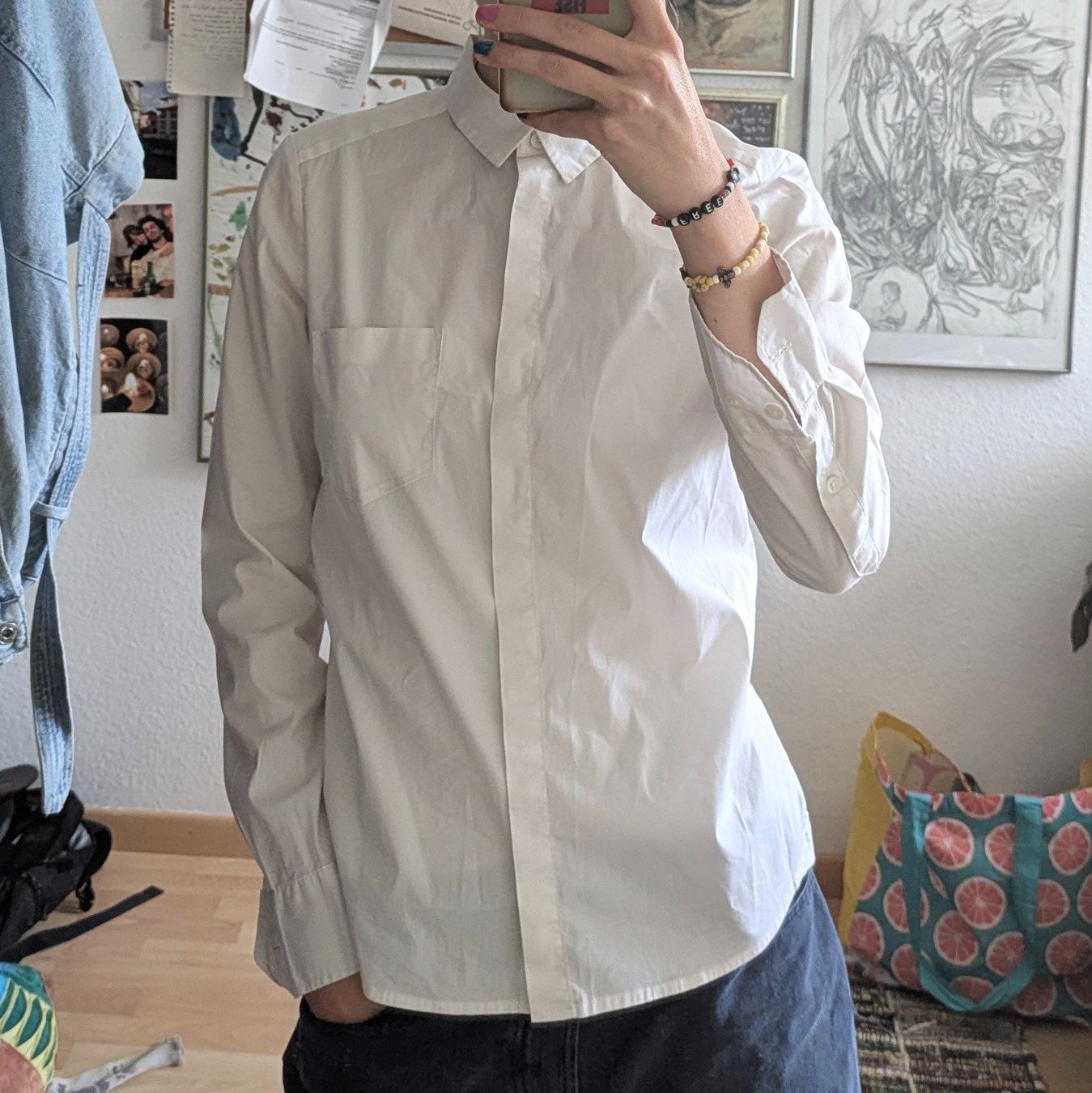 H&M Chemises: Weisses Hemd – D'occasion à Morgarten par rra_jvw7